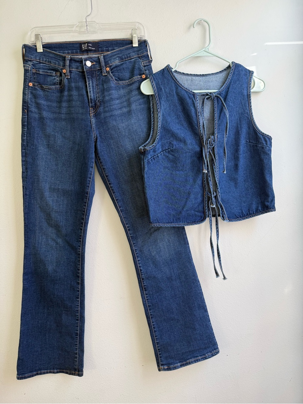 Y2K Denim Duo | GAP Baby Boot Jeans & Missguided Tie Front Top